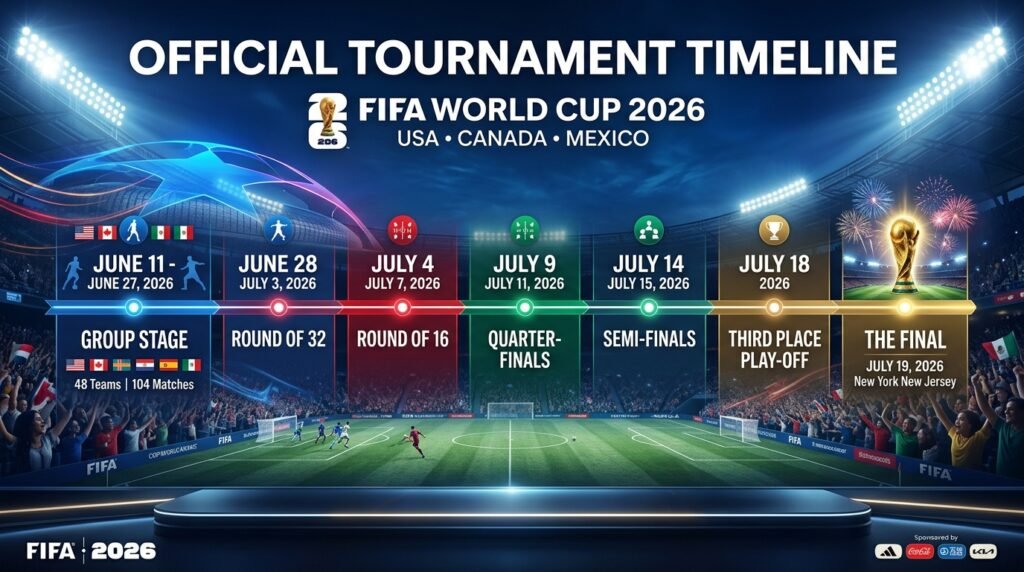 FIFA World Cup 2026: Dates, Format, and Host Cities Guide 2 FIFA World Cup 2026 timeline 202607141504